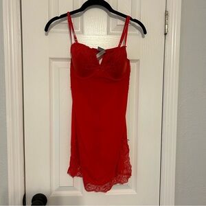 Elegant Red Lace Chemise
